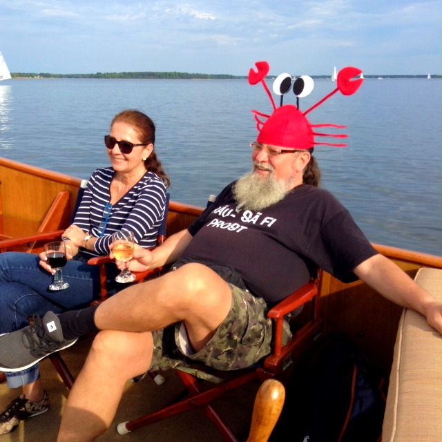 Enjoy a fun and relaxing experience aboard Sail Selina while wearing our silly crab hat - Book now and join the fun!