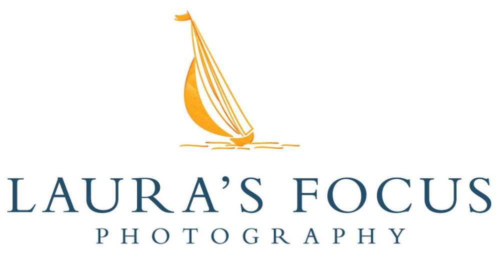 Logo of Laura's Focus Photography with a sailboat icon.